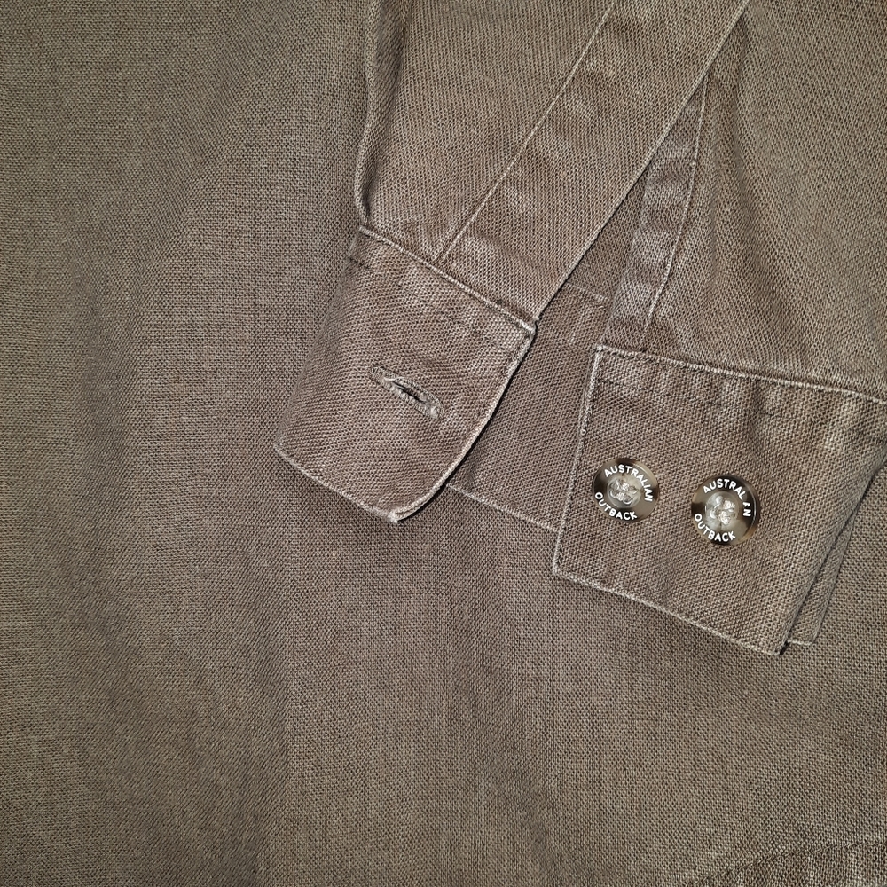 Australian Outback Collection VTG Hemp Blend Bush Shirt SZ L - Picture 3 of 9